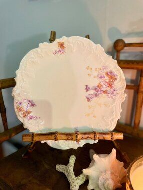 Antique Elite Limoges France Floral Cabinet Plate Bawo & Dotter 8"
